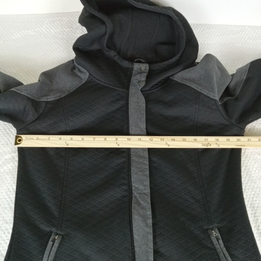 The North Face Recover Up Fleece Hooded Jacket Womens Large Black Gray Quilted - Picture 8 of 11